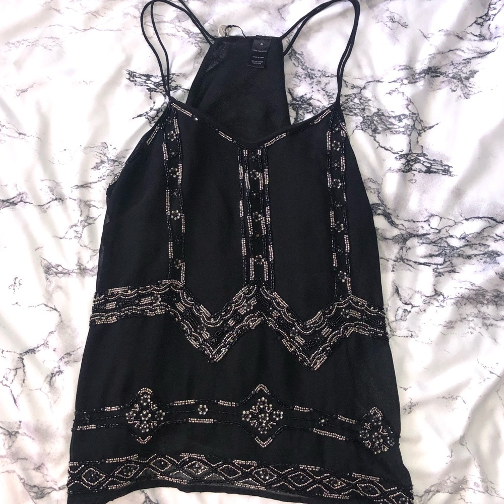 BKE Black Sequin Tank